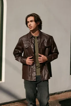Faux Leather Pocket Shirt