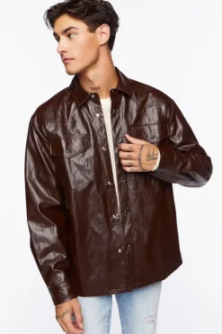Faux Leather Pocket Shirt