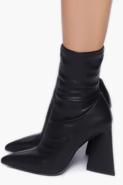 Faux Leather Pointed Booties