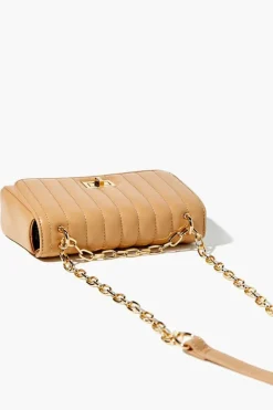 Faux Leather Quilted Chain Crossbody Bag
