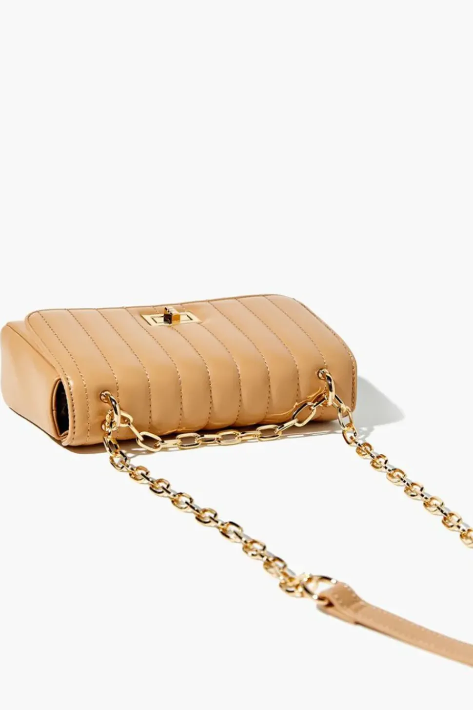 Faux Leather Quilted Chain Crossbody Bag