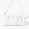 Faux Leather Ruched Shoulder Bag