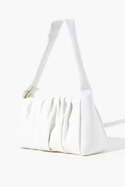 Faux Leather Ruched Shoulder Bag