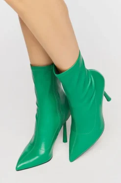 Faux Leather Stiletto Booties