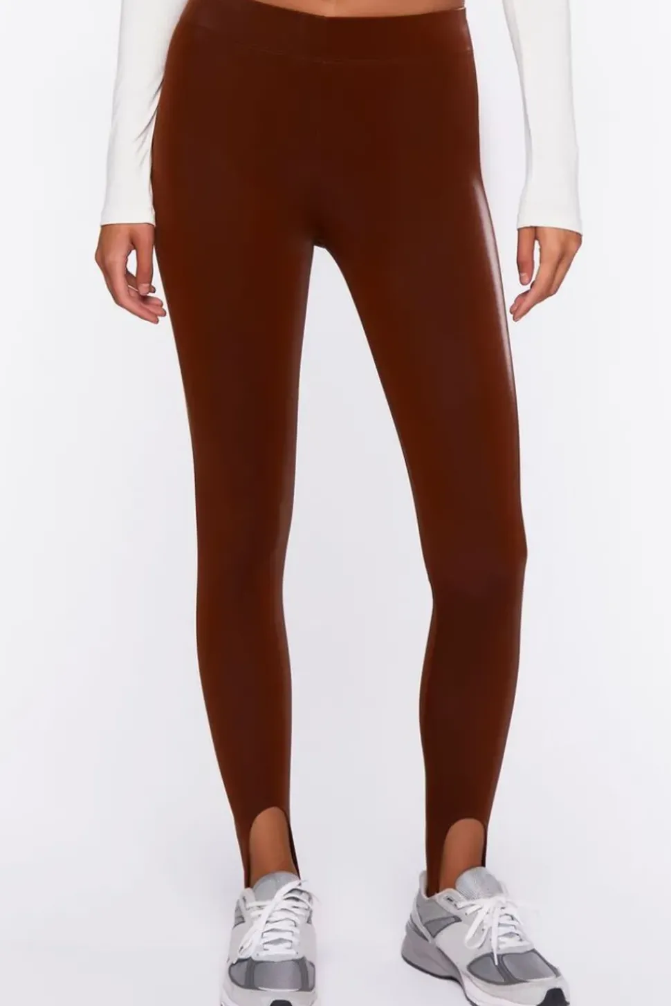 Faux Leather Stirrup Leggings