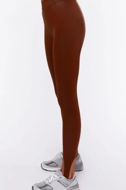Faux Leather Stirrup Leggings