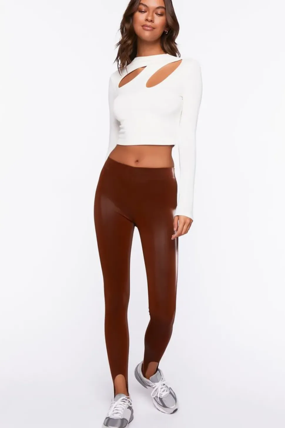 Faux Leather Stirrup Leggings