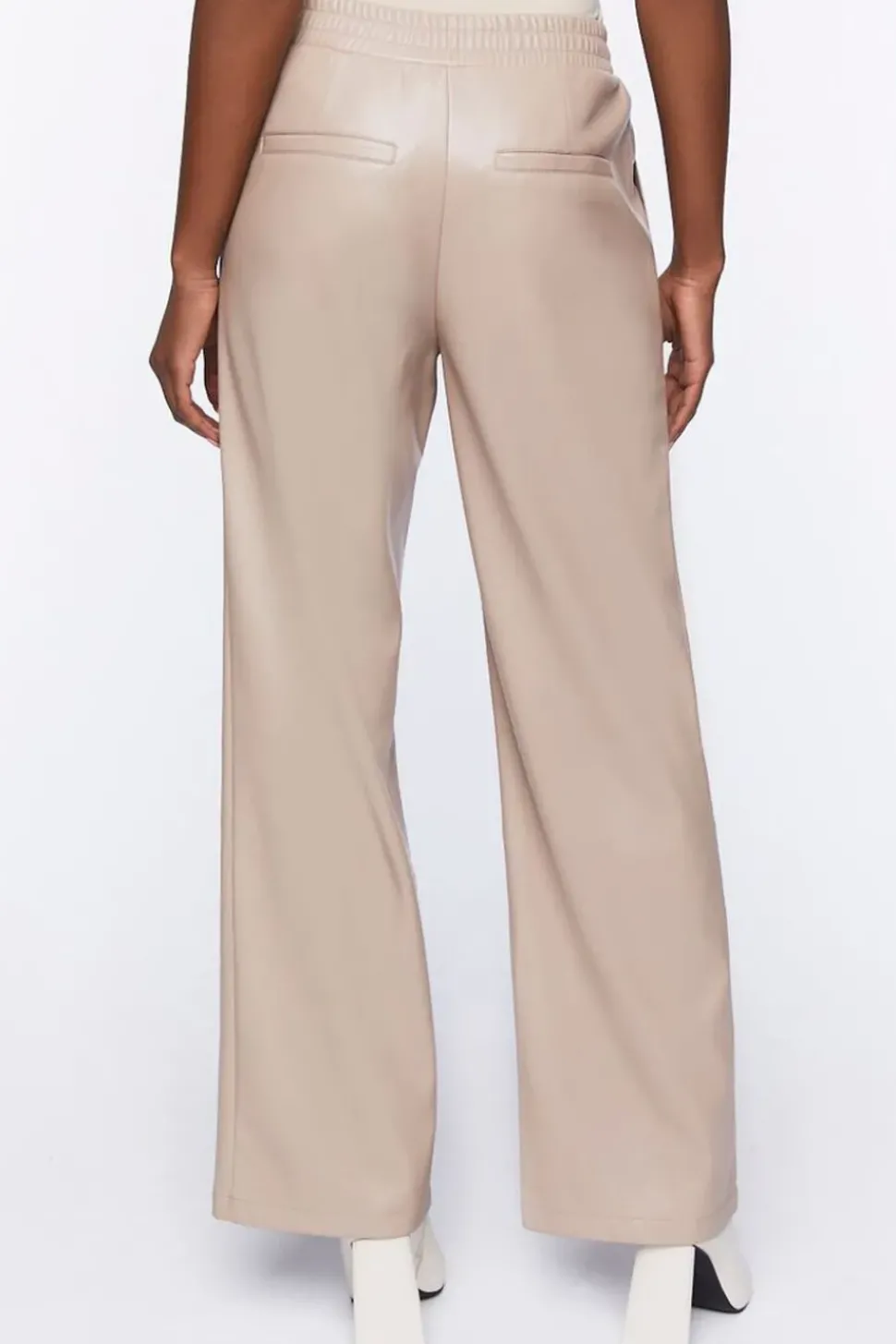 Faux Leather Straight-Leg Pants