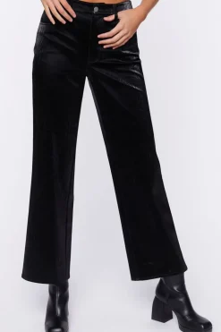 Faux Leather Straight-Leg Pants