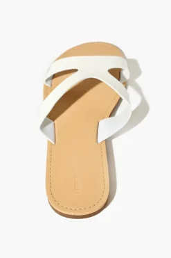 Faux Leather Strappy Flat Sandals