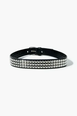 Faux Leather Studded Belt