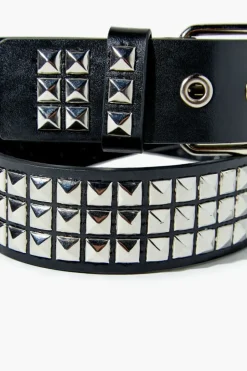 Faux Leather Studded Belt