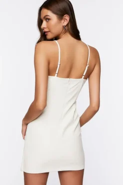 Faux Leather Sweetheart Mini Dress