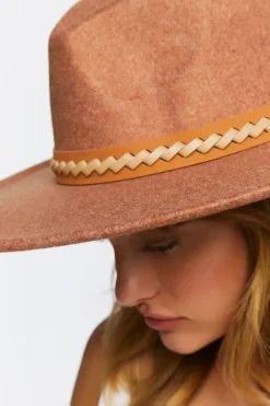 Faux Leather-Trim Fedora