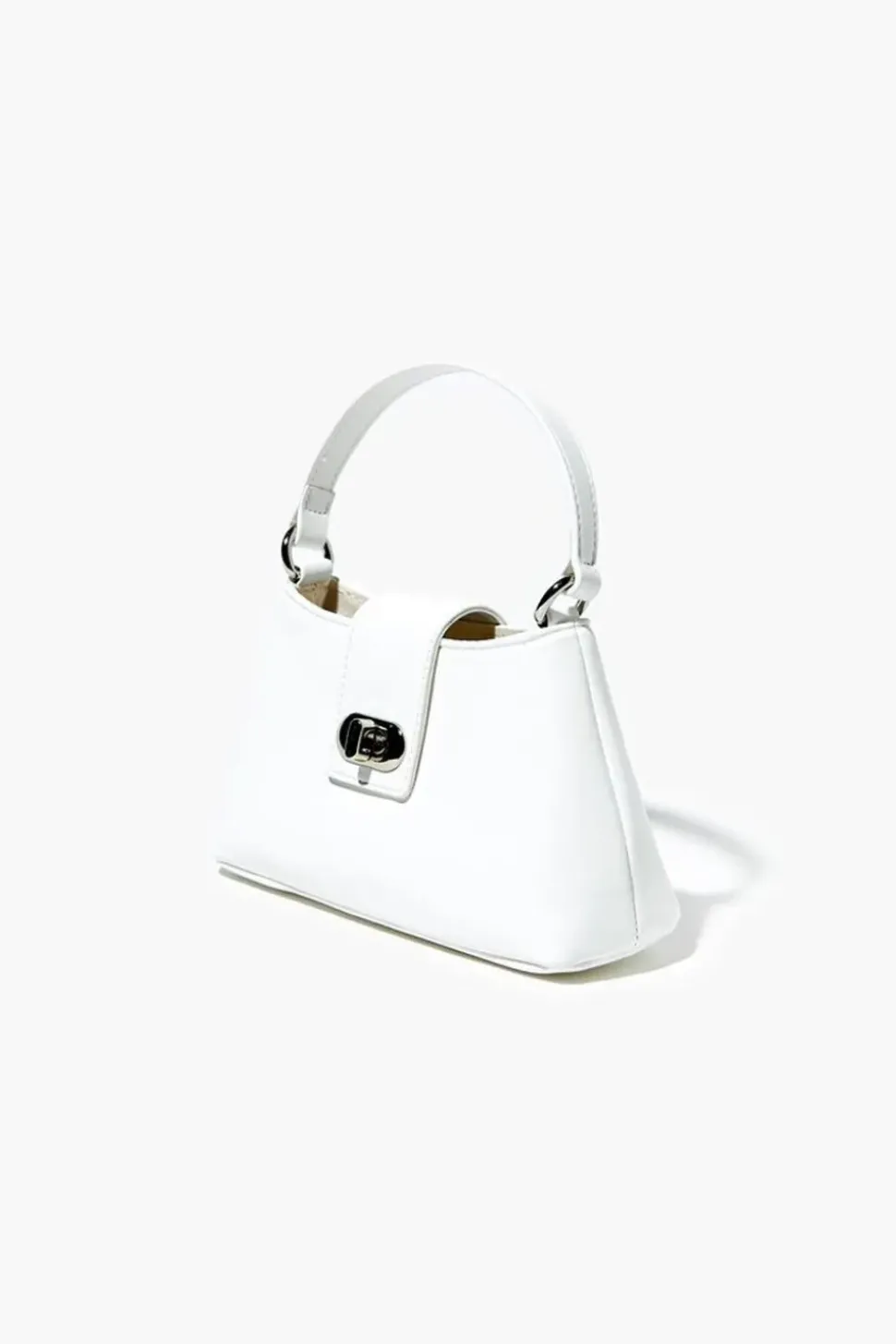 Faux Leather Twist-Lock Crossbody Bag