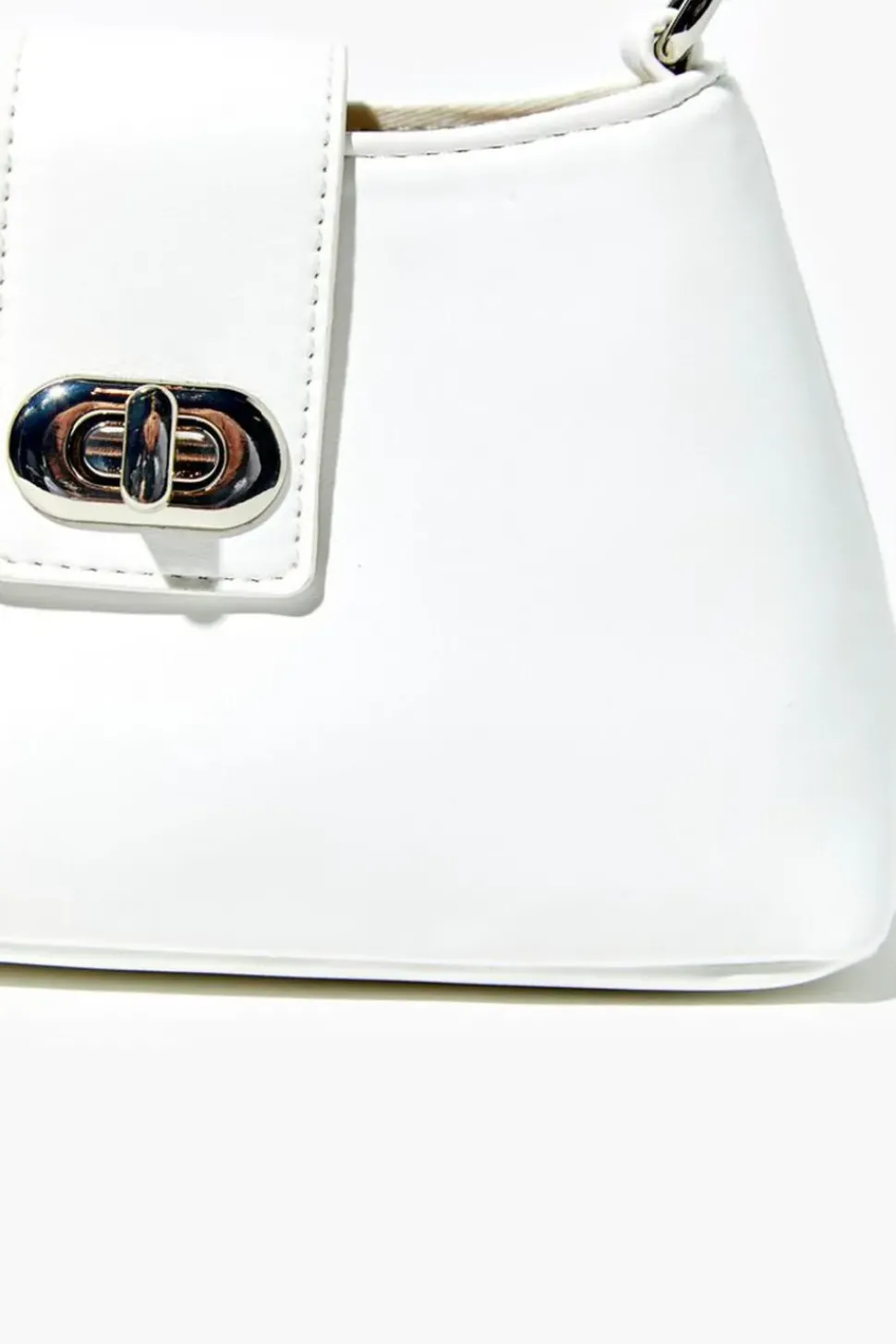 Faux Leather Twist-Lock Crossbody Bag