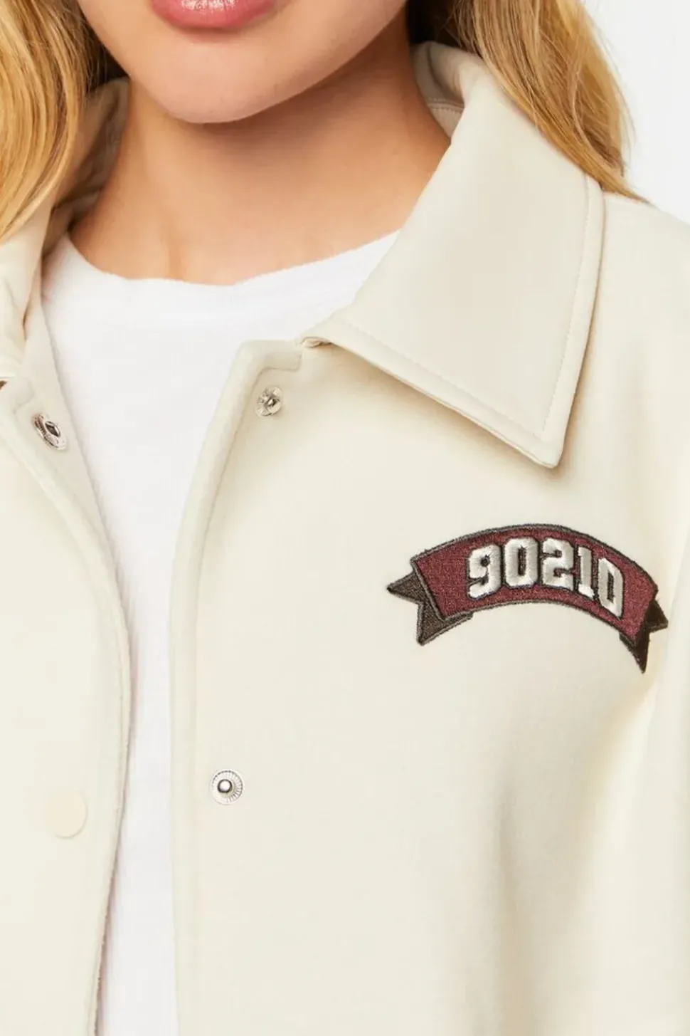 Faux Leather Varsity-Striped Tennis Jacket