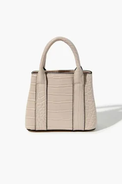 Faux Patent Croc Leather Handbag