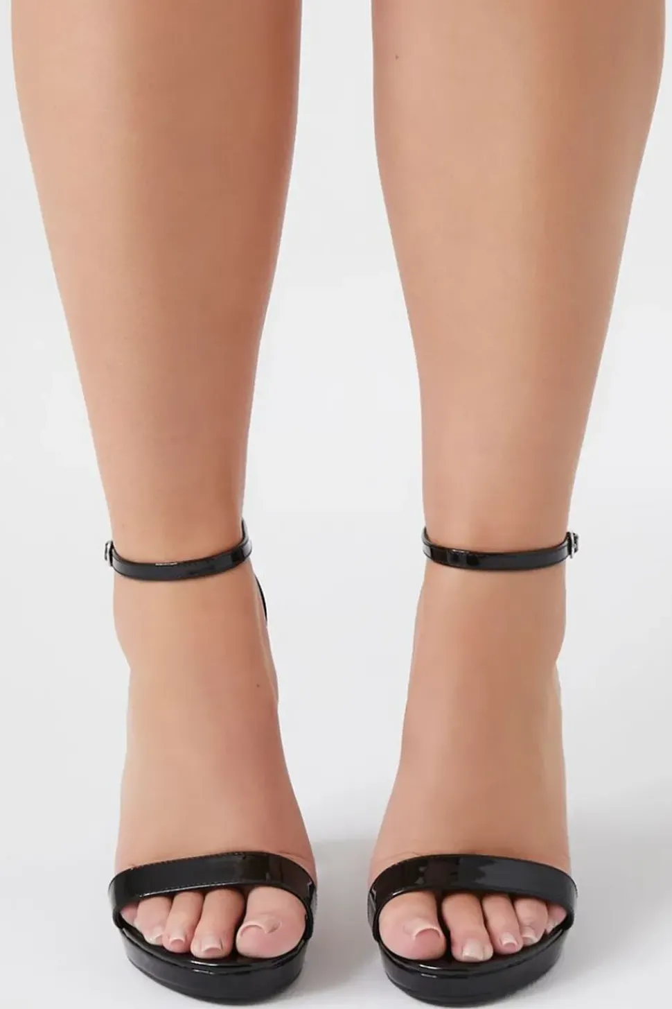 Faux Patent Leather Block Heels (Wide)