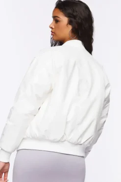 Faux Patent Leather Bomber Jacket
