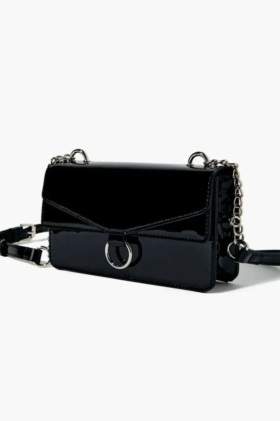 Faux Patent Leather Crossbody Bag