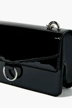 Faux Patent Leather Crossbody Bag