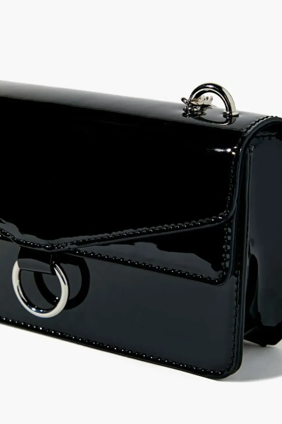 Faux Patent Leather Crossbody Bag
