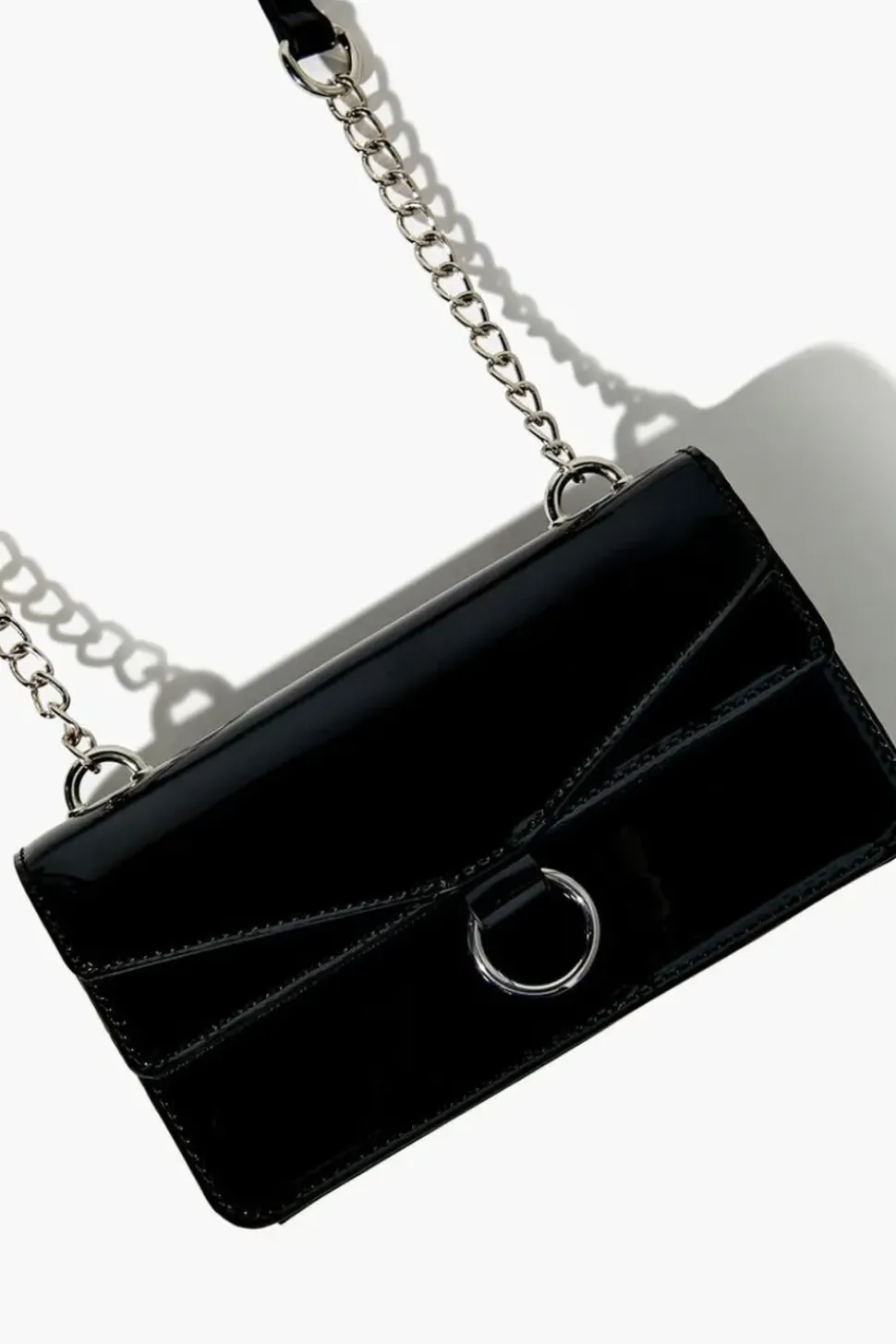 Faux Patent Leather Crossbody Bag
