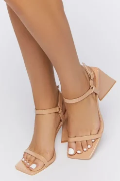 Faux Patent Leather Flare Heels