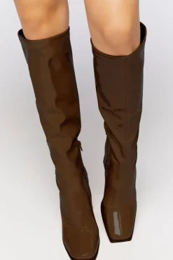 Faux Patent Leather Knee-High Boots