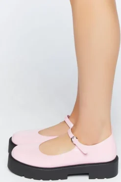Faux Patent Leather Mary Jane Flatforms