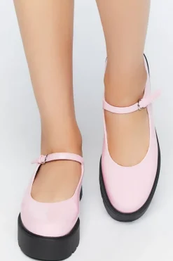 Faux Patent Leather Mary Jane Flatforms