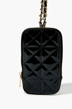 Faux Patent Leather Mini Crossbody Bag