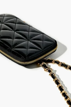 Faux Patent Leather Mini Crossbody Bag