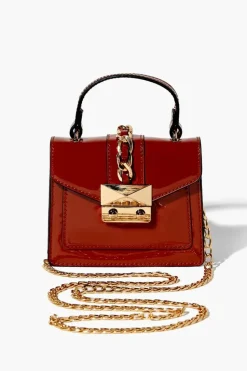 Faux Patent Leather Mini Crossbody Bag