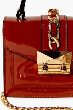 Faux Patent Leather Mini Crossbody Bag