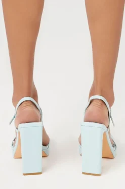 Faux Patent Leather Open-Toe Heels