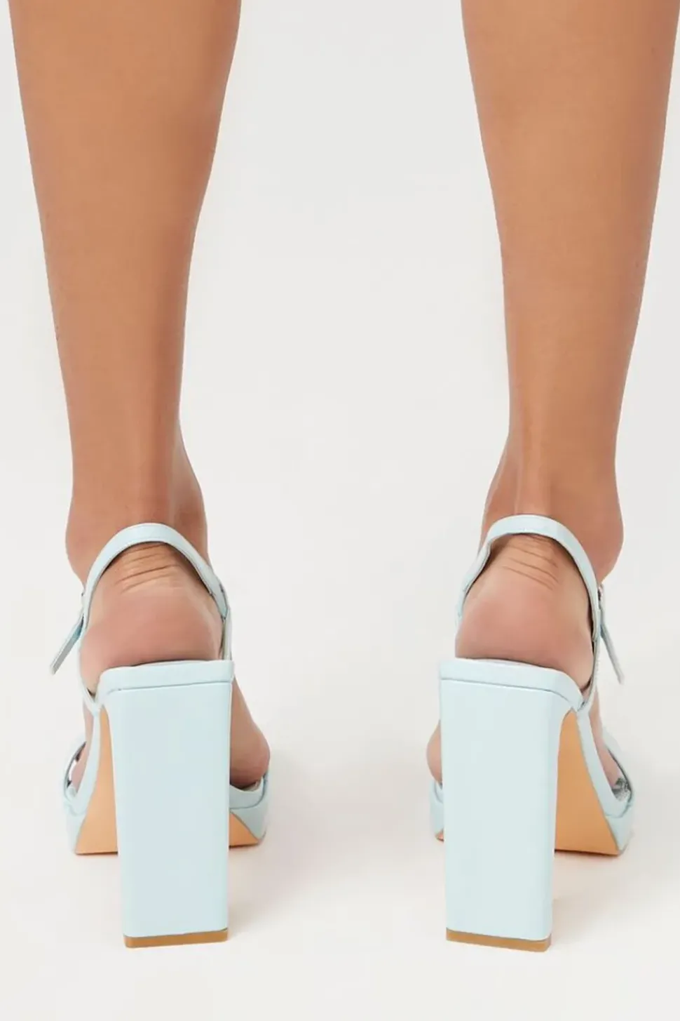 Faux Patent Leather Open-Toe Heels