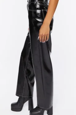 Faux Patent Leather Pants
