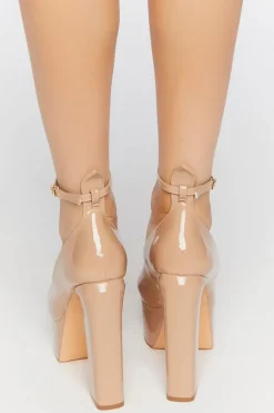 Faux Patent Leather Platform Mary Jane Heels