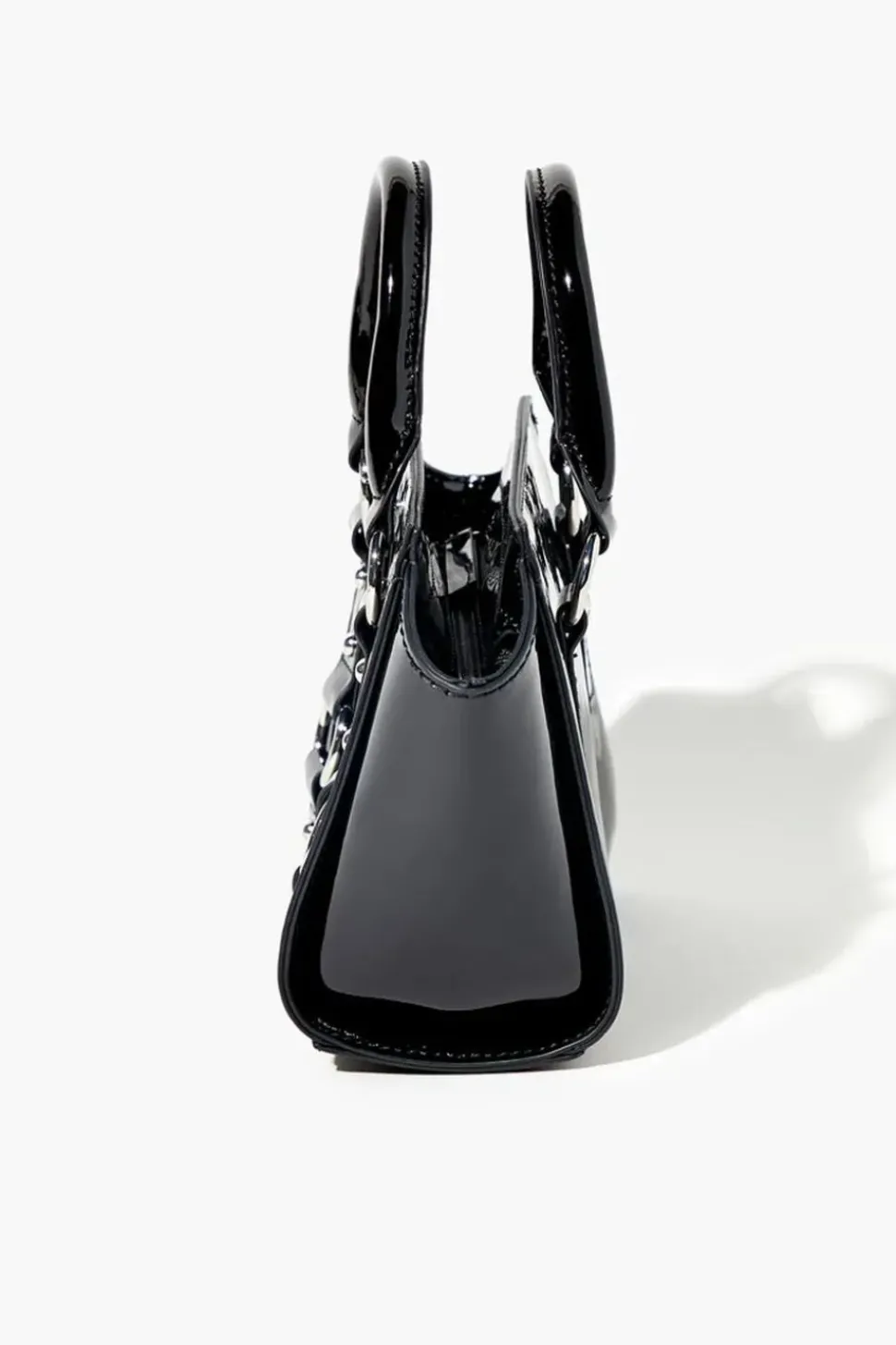 Faux Patent Leather Satchel