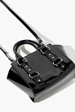 Faux Patent Leather Satchel