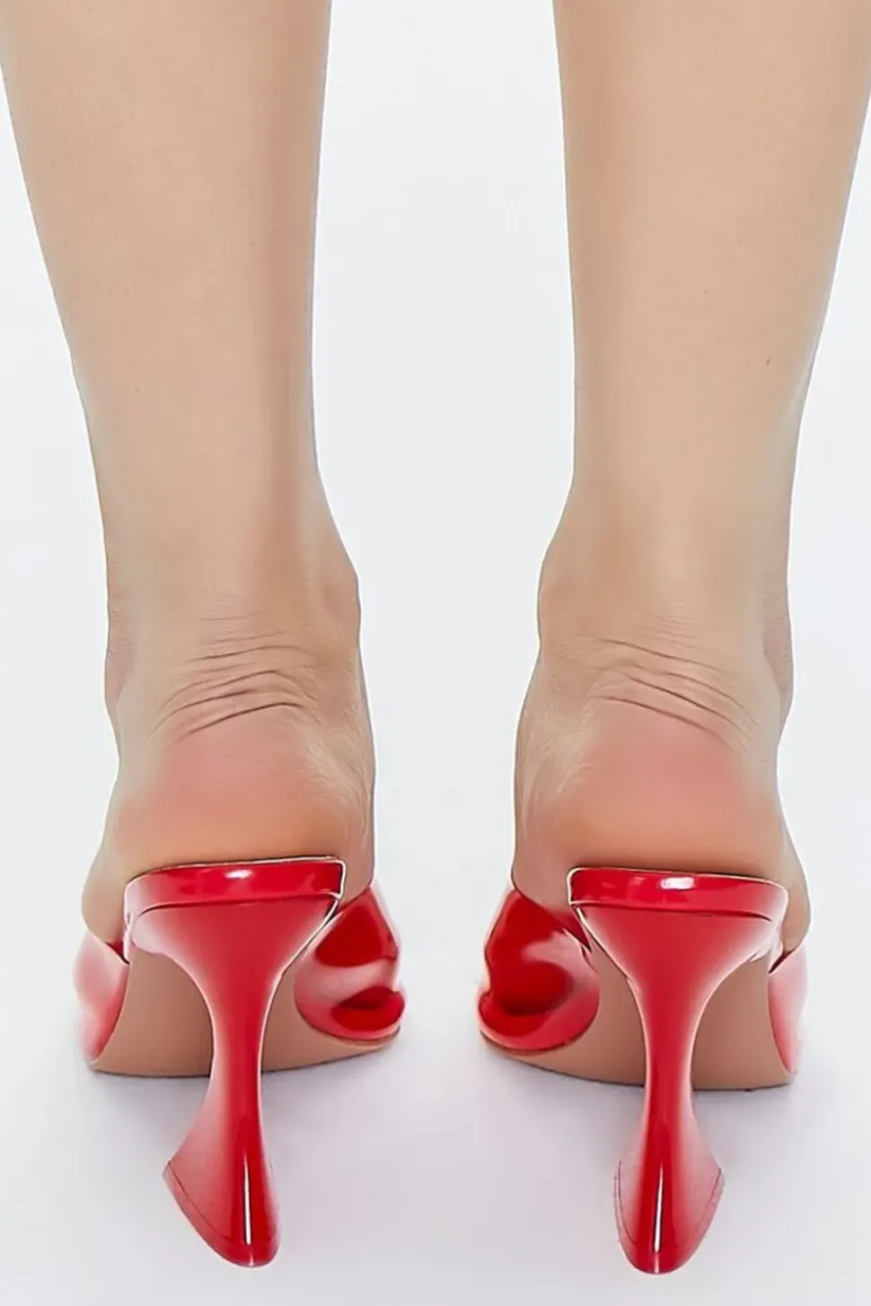 Faux Patent Leather Square-Toe Heels