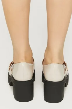 Faux Patent Leather T-Strap Mary Jane Heels