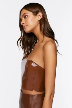 Faux Patent Leather Tube Top