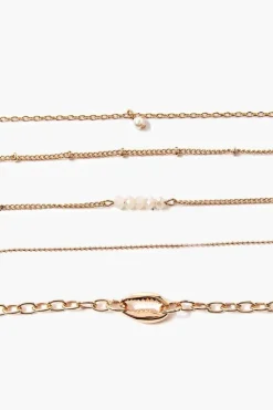 Faux Pearl Anklet Set