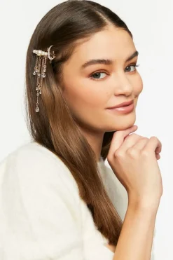 Faux Pearl Celestial Chain Gator Clip