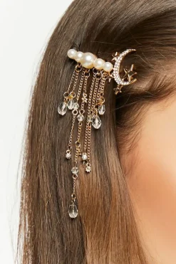 Faux Pearl Celestial Chain Gator Clip