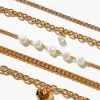 Faux Pearl Chain Bracelet Set