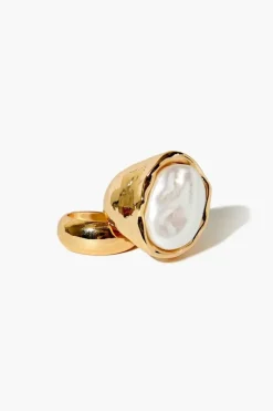 Faux Pearl Cocktail Ring Set